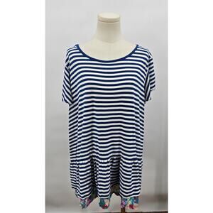 Matilda Jane Whimsical Playful Navigator Striped Floral Ruffle Top